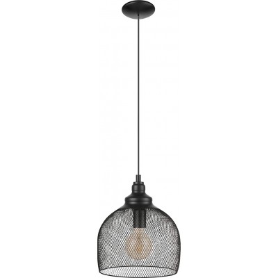 Lampe à suspension Eglo 60W Façonner Sphérique 110×28 cm. Salle, salle à manger et hall. Style vintage. Acier. Couleur noir