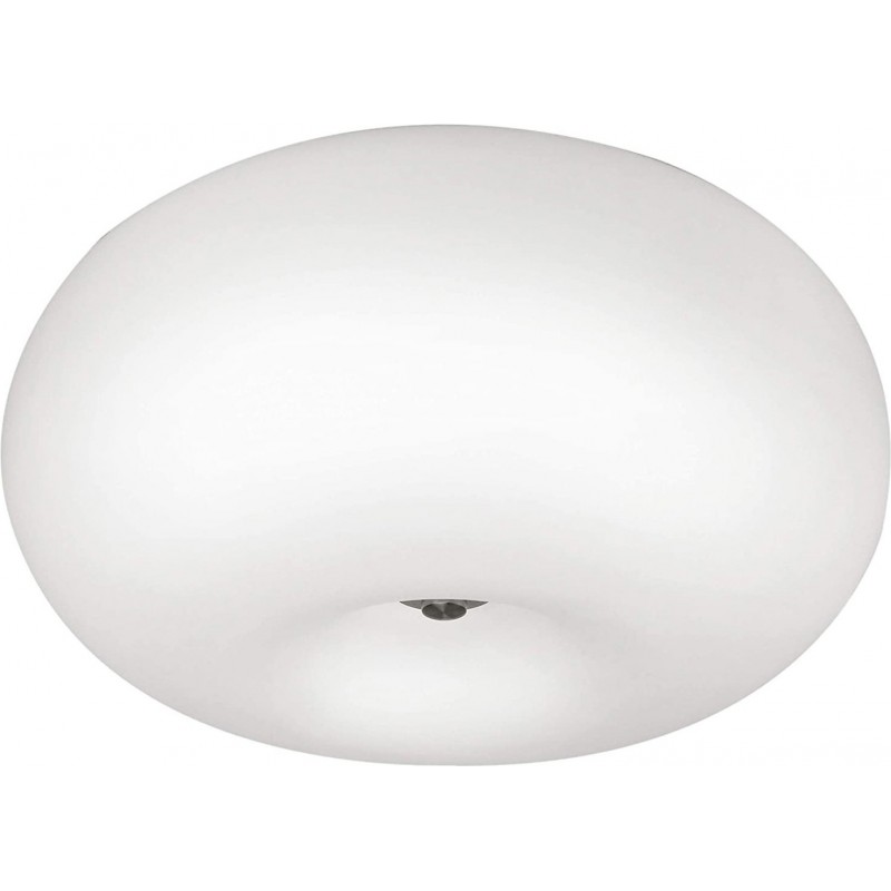 112,95 € Free Shipping | Indoor ceiling light Eglo 15W 3000K Warm light. Spherical Shape 35×35 cm. Remote control Living room, dining room and lobby. Steel and Glass. Nickel Color