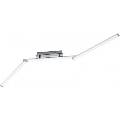 137,95 € Free Shipping | Ceiling lamp Eglo 23W 3000K Warm light. Extended Shape 141×9 cm. Triple bar Living room, dining room and lobby. Modern Style. Steel, Aluminum and PMMA. Gray Color