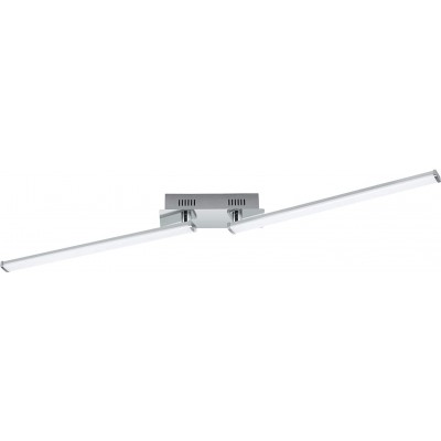 Lámpara de techo Eglo 18W 3000K Luz cálida. Forma Alargada 100×8 cm. 2 barras orientables Comedor, dormitorio y vestíbulo. Estilo moderno. Aluminio. Color blanco