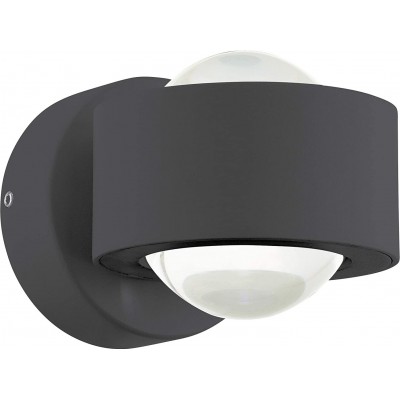 屋内ウォールライト Eglo 円形 形状 13×9 cm. 双方向LED リビングルーム, ベッドルーム そして ロビー. モダン スタイル. アルミニウム. 無煙炭 カラー