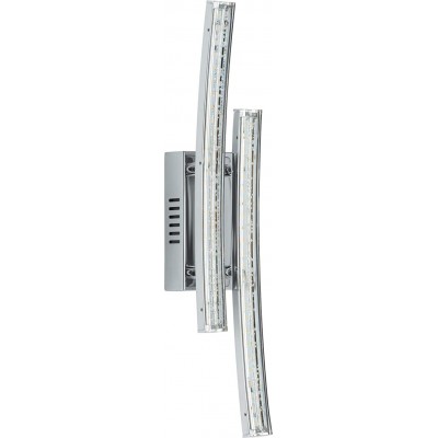 73,95 € Envio grátis | Luz de parede interna Eglo 3W 3000K Luz quente. 33×8 cm. 2 pontos de luz Aço, alumínio e pmma. Cor cromado