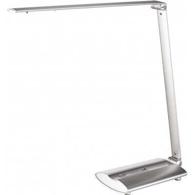 Lámpara de escritorio 6W Forma Alargada 47×17 cm. Articulada Salón, comedor y dormitorio. Aluminio. Color plata