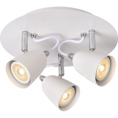 79,95 € Envío gratis | Foco para interior 15W 25×25 cm. Triple foco LED orientable Metal. Color blanco