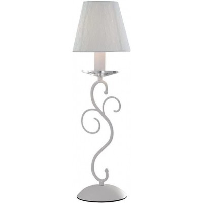 Lampada da tavolo 40W Forma Conica 40×15 cm. Soggiorno, camera da letto e atrio. Bicchiere. Colore bianca