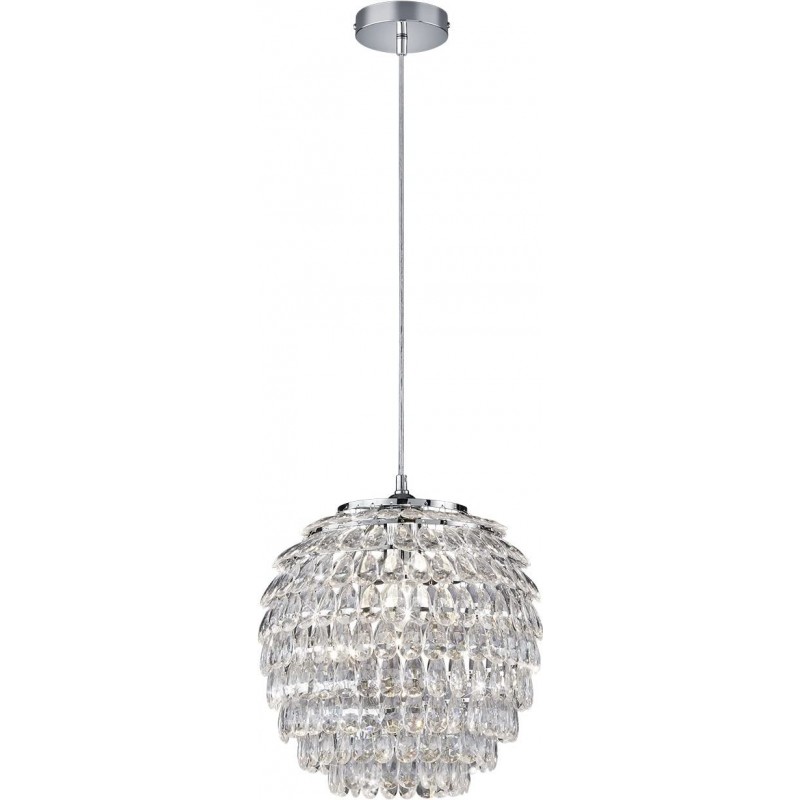 111,95 € Free Shipping | Hanging lamp Reality 60W 3000K Warm light. Spherical Shape 160×35 cm. Dining room, bedroom and lobby. Metal casting. Plated chrome Color