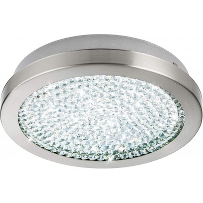 87,95 € Free Shipping | Recessed lighting Eglo 12W Round Shape 28×6 cm. Living room, dining room and lobby. Modern Style. Steel and Glass. Nickel Color