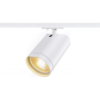 86,95 € Free Shipping | Indoor spotlight 15W Cylindrical Shape 20×10 cm. Adjustable LED. rail-rail system Dining room, bedroom and lobby. Aluminum and Glass. White Color