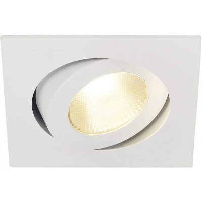 Iluminação embutida Forma Quadrado 14×9 cm. Posição ajustável LED Sala de jantar, quarto e salão. Estilo moderno e frio. Alumínio. Cor branco