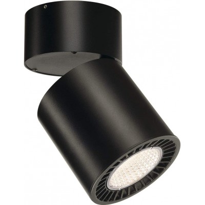 Faretto da interno 28W Forma Cilindrica 21×13 cm. LED Soggiorno, sala da pranzo e atrio. Alluminio e Resina. Colore nero