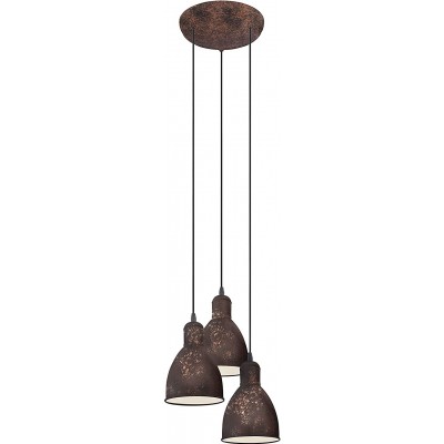 Lámpara colgante Eglo 60W Forma Cilíndrica 110×33 cm. Triple foco Salón, comedor y dormitorio. Estilo moderno. Metal. Color negro