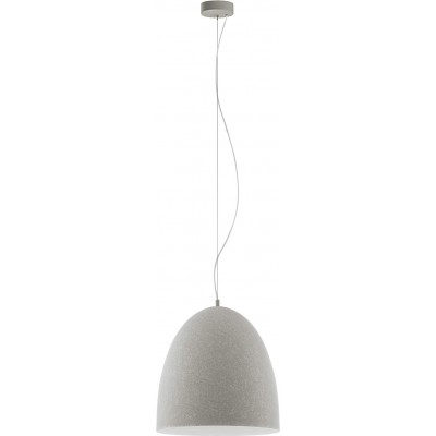 132,95 € Free Shipping | Hanging lamp Eglo 60W Conical Shape 40×40 cm. Living room, bedroom and lobby. Modern Style. Silver Color