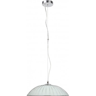 Lámpara colgante 60W Forma Redonda 96×41 cm. Salón, comedor y dormitorio. Estilo moderno. Metal y Vidrio. Color gris
