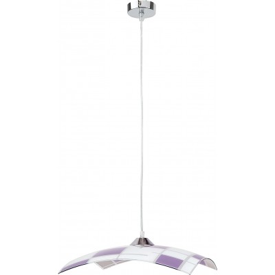 Lampe à suspension 60W 90×40 cm. Salle, salle à manger et chambre. Style moderne. Verre. Couleur gris