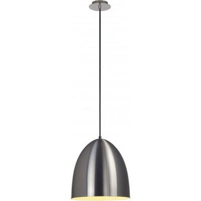Lâmpada pendurada 60W Forma Cônica 39×38 cm. LED Sala de estar, sala de jantar e quarto. Estilo moderno. Aço e Alumínio. Cor cinza