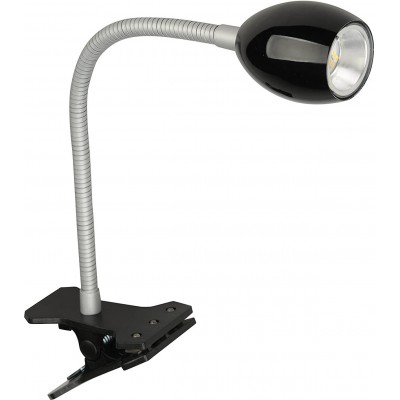Lampada de escritorio 2W 33×6 cm. LED flexíveis. braçadeira de braçadeira Sala de jantar, quarto e salão. Metais. Cor preto