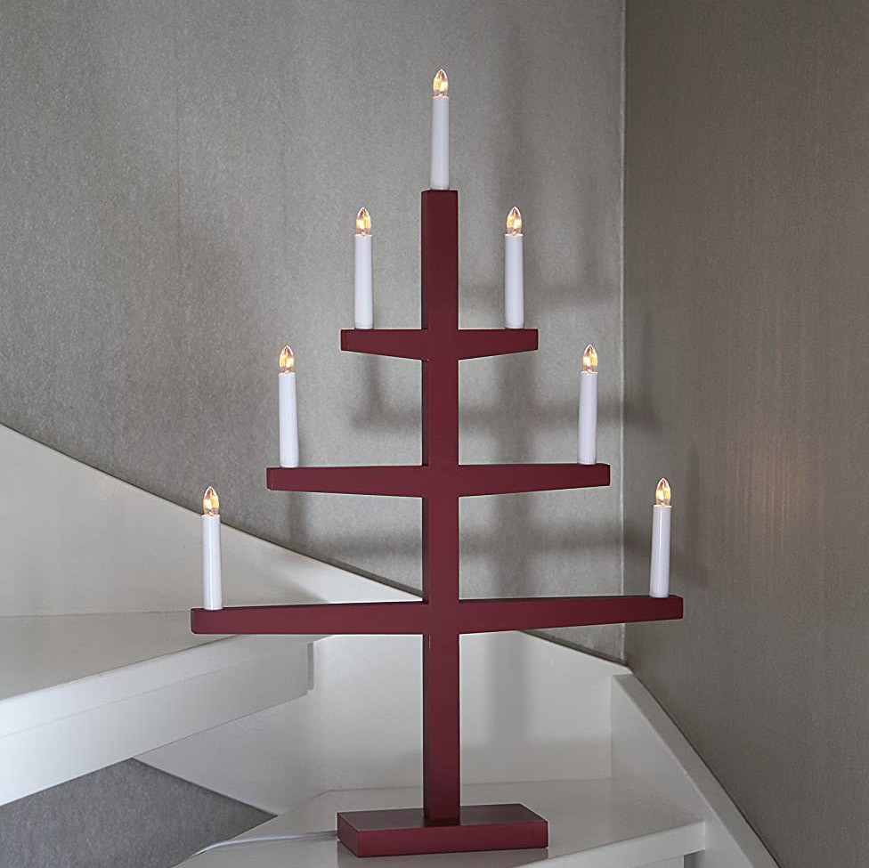 79,95 € Spedizione Gratuita | Lampada da tavolo 77×49 cm. Lampadario con 7 punti luce Colore rosso