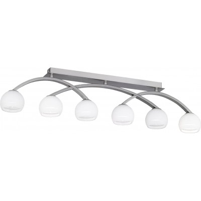 118,95 € Free Shipping | Ceiling lamp 33W 84×19 cm. 6 light points Glass. Gray Color