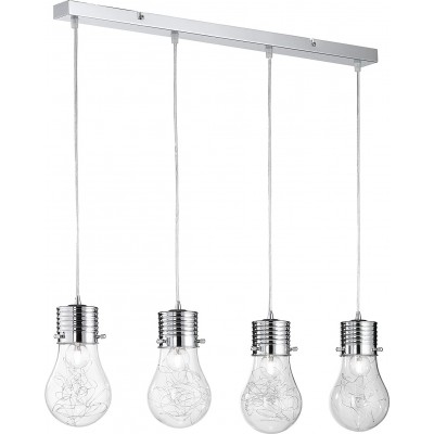 121,95 € Free Shipping | Hanging lamp 42W Spherical Shape 150×78 cm. 4 halogen light points Living room, dining room and lobby. Modern Style. Metal casting. Plated chrome Color