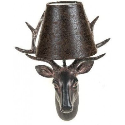 Indoor wall light 45×25 cm. Deer head design Metal casting. Silver Color