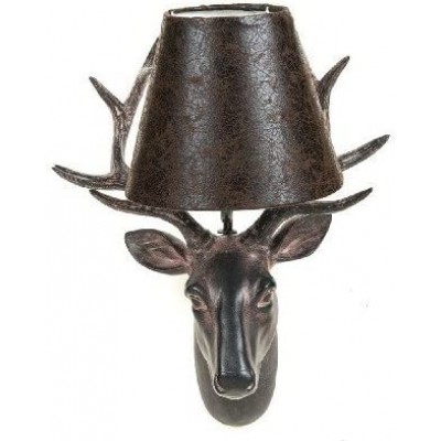92,95 € Free Shipping | Indoor wall light Conical Shape 45×25 cm. Deer head design Living room, bedroom and lobby. Metal casting. Silver Color