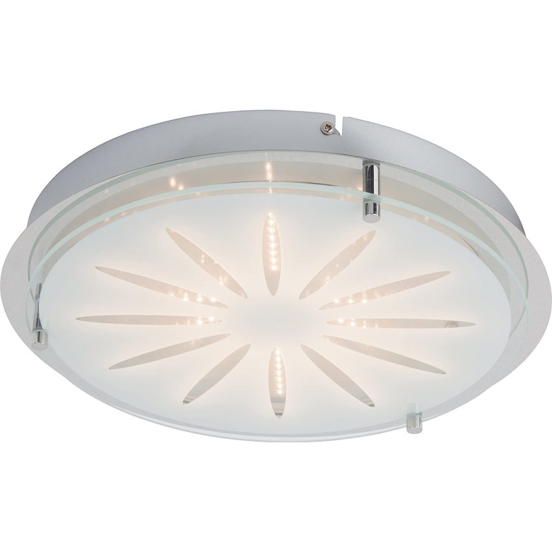 76,95 € Free Shipping | Indoor ceiling light 15W 3000K Warm light. Round Shape 33×33 cm. Living room, dining room and bedroom. Modern Style. Metal casting and Glass. Gray Color