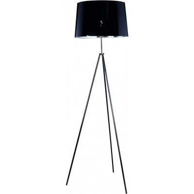 Lámpara de pie 40W Forma Cilíndrica 156×53 cm. Colocada sobre trípode Comedor, dormitorio y vestíbulo. Estilo diseño. Metal. Color negro