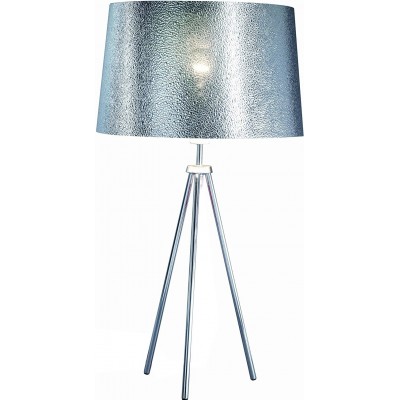 96,95 € Free Shipping | Table lamp 40W Cylindrical Shape 61×39 cm. Mounting on tripod Dining room, bedroom and lobby. Modern Style. Steel and PMMA. Plated chrome Color