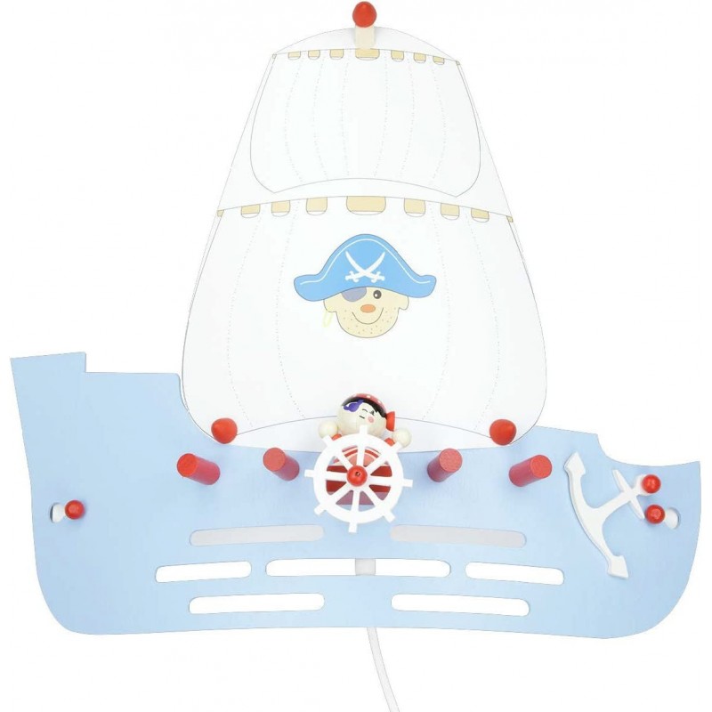 Kinderlampe 40W 50×40 cm. Piratenschiff-Design Wohnzimmer, schlafzimmer und empfangshalle. Modern Stil. Holz. Blau Farbe