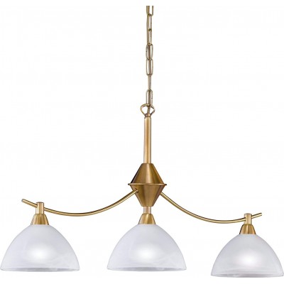 Lampe à suspension 120W Façonner Conique 17×17 cm. Triple foyer Salle à manger, chambre et hall. Style classique. Cristal et Métal. Couleur blanc