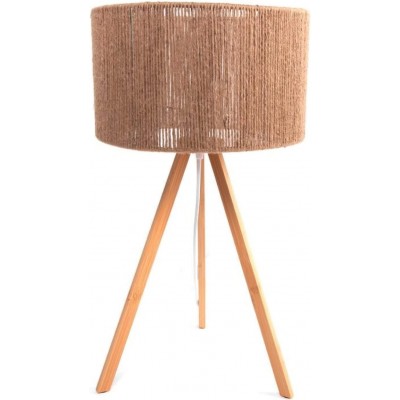 84,95 € Free Shipping | Table lamp Cylindrical Shape 61×31 cm. Clamping tripod Living room, dining room and bedroom. Modern and cool Style. Wood. Brown Color