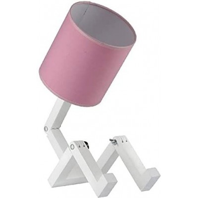 Lampada da tavolo 100W Forma Cilindrica 45×40 cm. Design a forma umana. articolato Soggiorno, camera da letto e atrio. Legna. Colore rosa