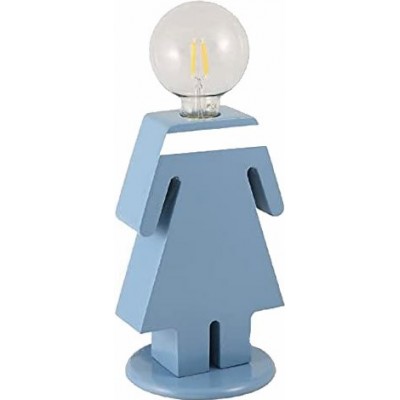 64,95 € Бесплатная доставка | Настольная лампа 100W 26×16 cm. Дизайн в форме человека Гостинная, столовая и спальная комната. Древесина. Синий Цвет