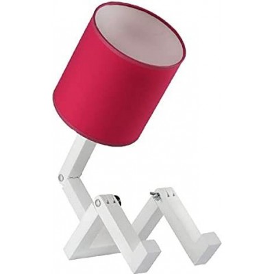 64,95 € Envio grátis | Lâmpada de mesa 100W Forma Cilíndrica 45×40 cm. Desenho em forma humana. articulado Sala de jantar, quarto e salão. Madeira. Cor rosa