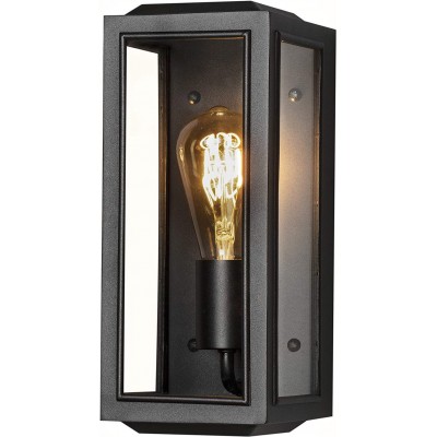 Настенный светильник для дома 60W Прямоугольный Форма 28×12 cm. Гостинная, столовая и лобби. Алюминий, Кристалл и Стекло. Чернить Цвет