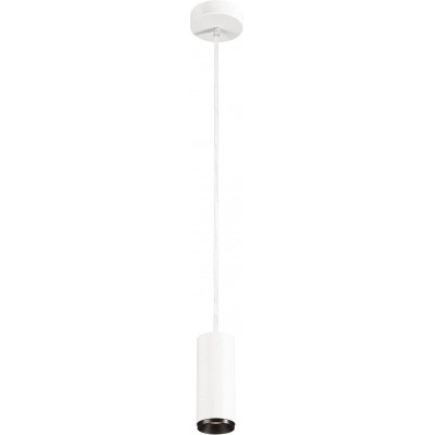 216,95 € Free Shipping | Hanging lamp 10W Cylindrical Shape 16×7 cm. Position adjustable LED Living room, dining room and lobby. Modern Style. Aluminum and PMMA. White Color