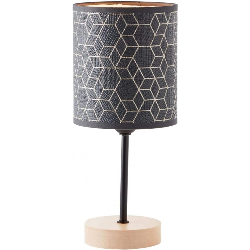 81,95 € Free Shipping | Table lamp 40W Cylindrical Shape 31 cm. Living room, dining room and bedroom. Wood. Black Color