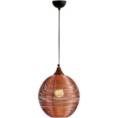 78,95 € Free Shipping | Hanging lamp Spherical Shape 34×34 cm. Living room, dining room and lobby. Metal casting. Copper Color