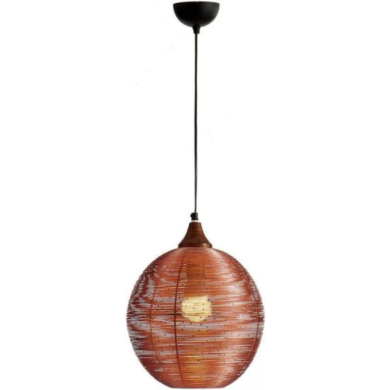 78,95 € Free Shipping | Hanging lamp Spherical Shape 34×34 cm. Living room, dining room and lobby. Metal casting. Copper Color
