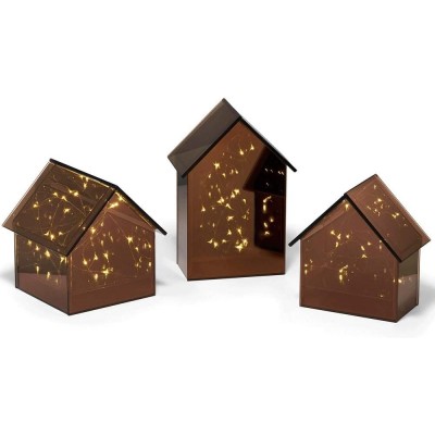 Illuminazione decorativa 18×18 cm. Design a forma di casa Colore nero