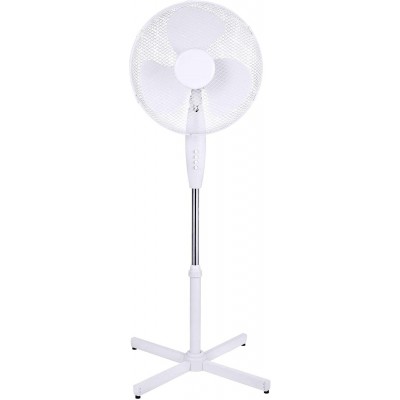 61,95 € Free Shipping | Pedestal fan Round Shape 45×32 cm. Living room, bedroom and lobby. PMMA. White Color