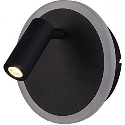116,95 € Free Shipping | Indoor wall light Trio 5W Round Shape 15×15 cm. Living room, dining room and bedroom. Modern Style. Metal casting. Black Color