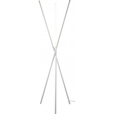 Lámpara de pie Trio 5W Forma Alargada Ø 65 cm. Trípode sujeción Salón, comedor y dormitorio. Estilo moderno. PMMA y Metal. Color gris