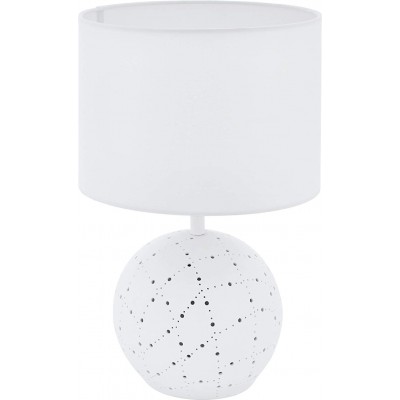 Lampada da tavolo Eglo 60W Forma Cilindrica 39×23 cm. Soggiorno, sala da pranzo e camera da letto. Stile moderno. Ceramica. Colore bianca