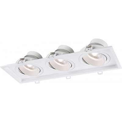 111,95 € Free Shipping | Recessed lighting 9W Rectangular Shape 15×10 cm. Triple adjustable spotlight Living room, dining room and bedroom. White Color