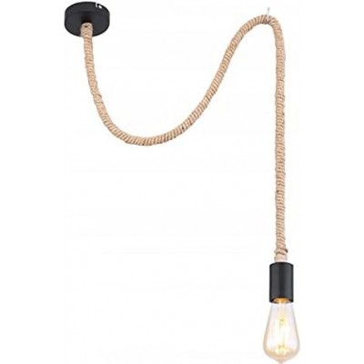 Lampe à suspension 43×43 cm. Salle, salle à manger et chambre. Métal Chromé. Couleur marron