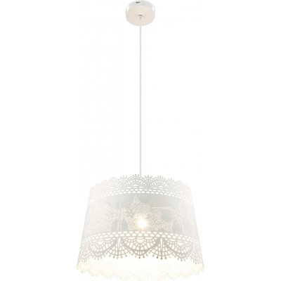 Lámpara colgante 60W Forma Cilíndrica 130×35 cm. Salón, comedor y dormitorio. PMMA y Metal. Color blanco