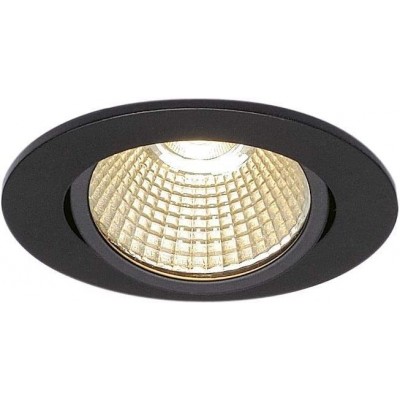 113,95 € Free Shipping | Recessed lighting 7W 2000K Very warm light. Round Shape 8×8 cm. Position adjustable LED Living room, bedroom and lobby. Aluminum. Black Color