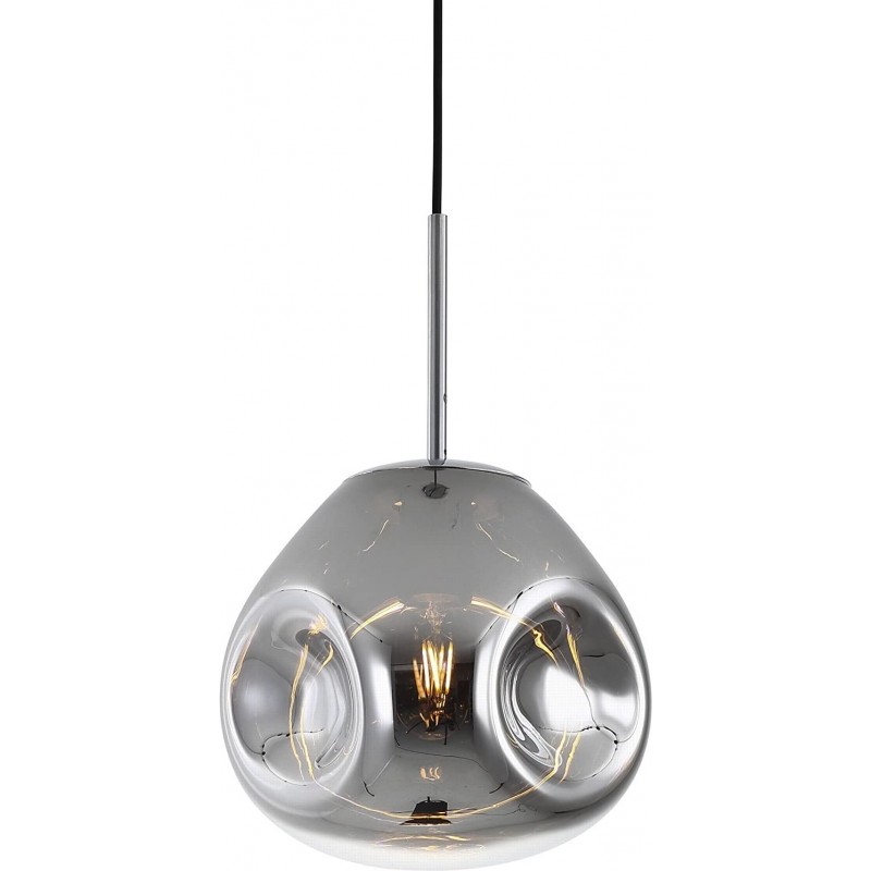 217,95 € Free Shipping | Hanging lamp 40W 25×22 cm. Living room, bedroom and lobby. Modern Style. Glass. Plated chrome Color