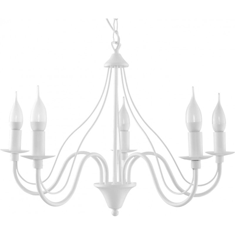 114,95 € Free Shipping | Chandelier 40W 80×60 cm. 7 spotlights Dining room, bedroom and lobby. Classic Style. Steel. White Color